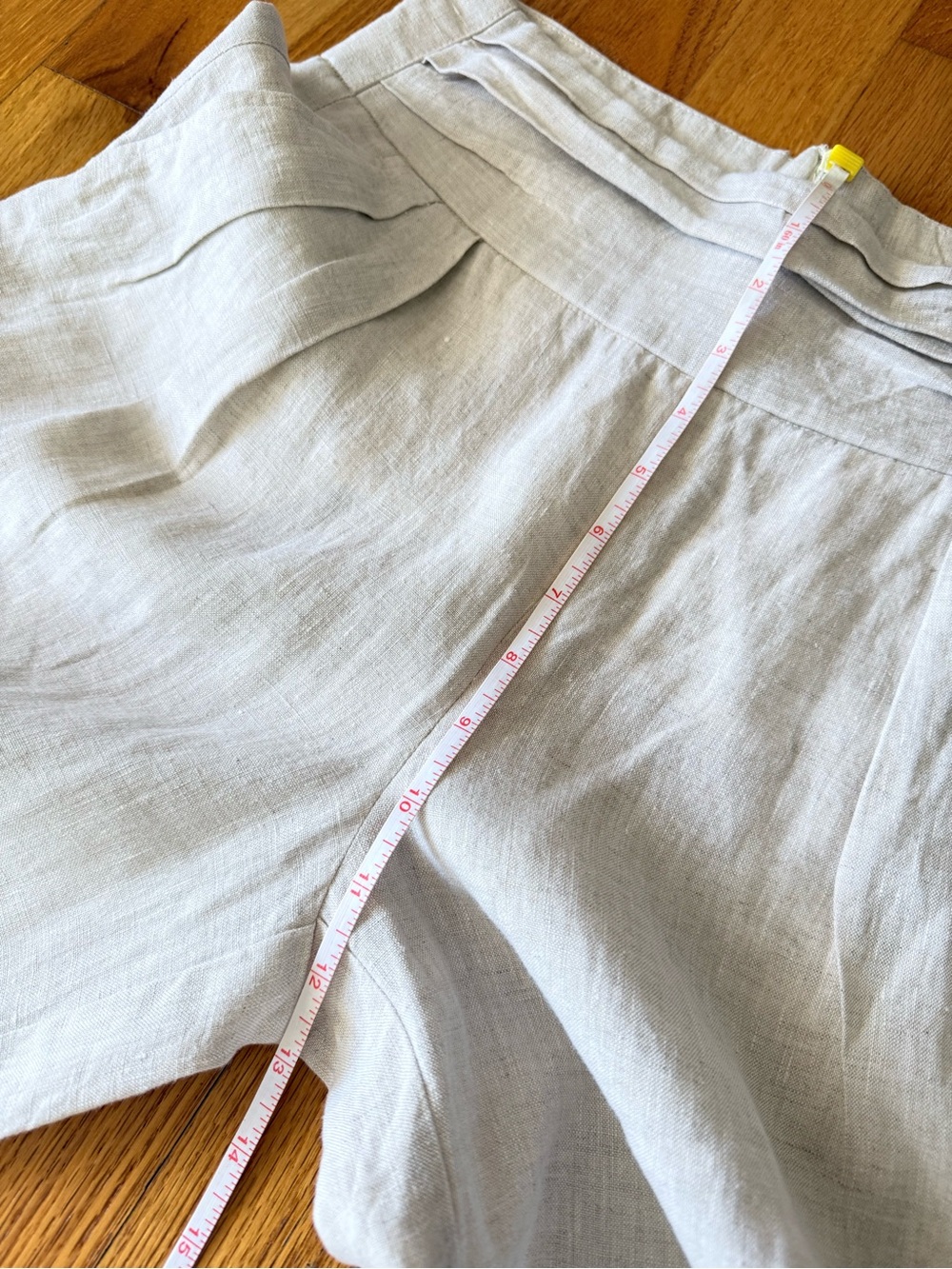 Custom Tailored Linen High Rise Wide Leg Pleated Trouser Pants - Picture 4 of 6